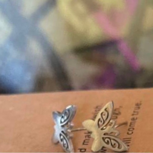 “Curlicue Butterfly” Coil Spiral Swirl Loop Twist Scroll Ringlet Mini Steel Stud - Picture 16 of 16